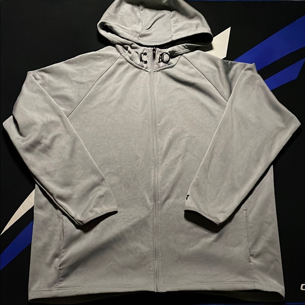 Gray Hooded Zip-Up Jacket